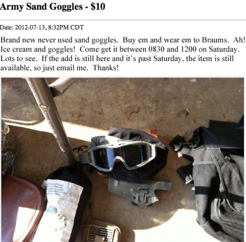 Army Sand Goggles